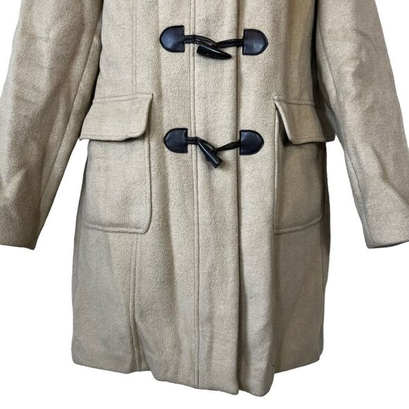 Ann Taylor Loft Camel Wool Toggle Coat with Hood - Picture 3 of 16